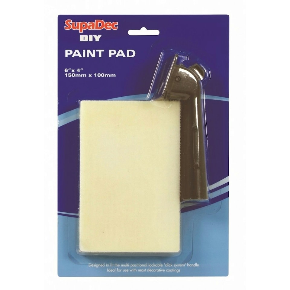 SupaDec DIY Paint Pad With Handle - White/Black - 15 x 10cm