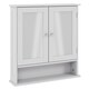 image 10 of Bath Vida Priano 2 Door Mirrored Wall Mounted Bathroom Cabinet With Shelf, White | White | 1