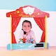 image 2 of Bigjigs Toys Wooden Table Top Theatre, With Red Silk-Effect Curtains & Chalkboard