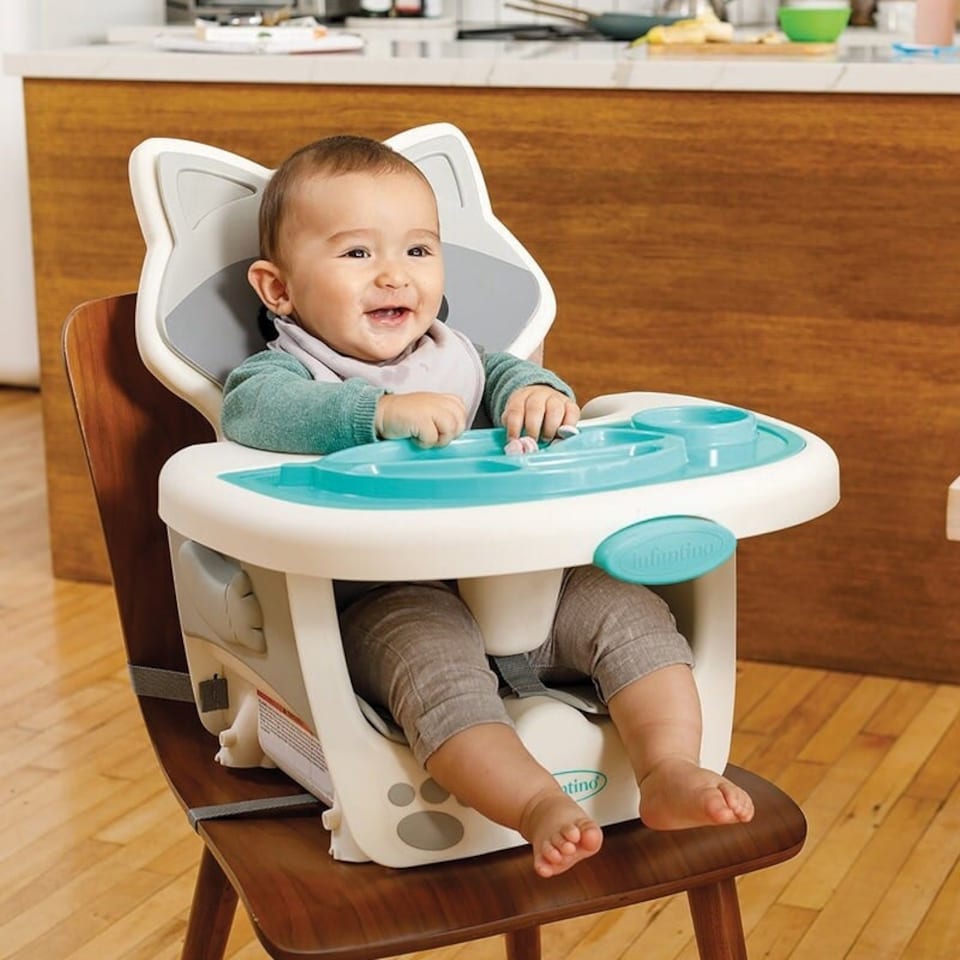 image 1 of Infantino Grow With Me 4 in 1 Raccoon High Chair