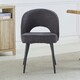 image 3 of Set of 2 Messina Fabric Dining Chairs - Dark Grey