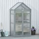 image 7 of Outsunny 80x47x138cm Wood Cold Frame Greenhouse for Plants PC Board Orange