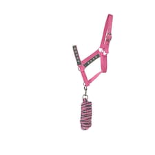 Hy Merry Go Round Horse Headcollar and Leadrope - Grey/Pink - Small Pony