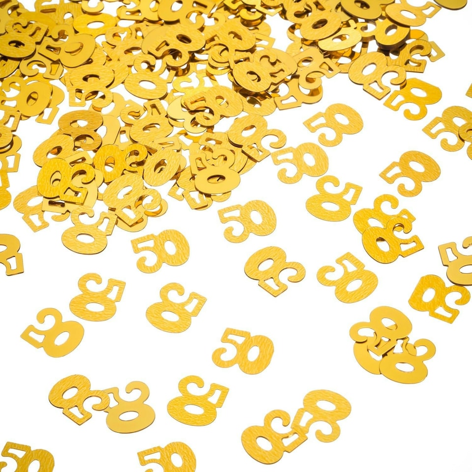 image 1 of Amscan Number 50 Confetti - Gold - One Size