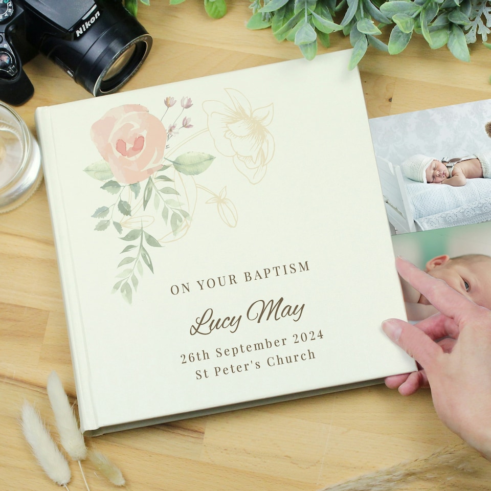 image 1 of Personalised Floral Square Photo Album