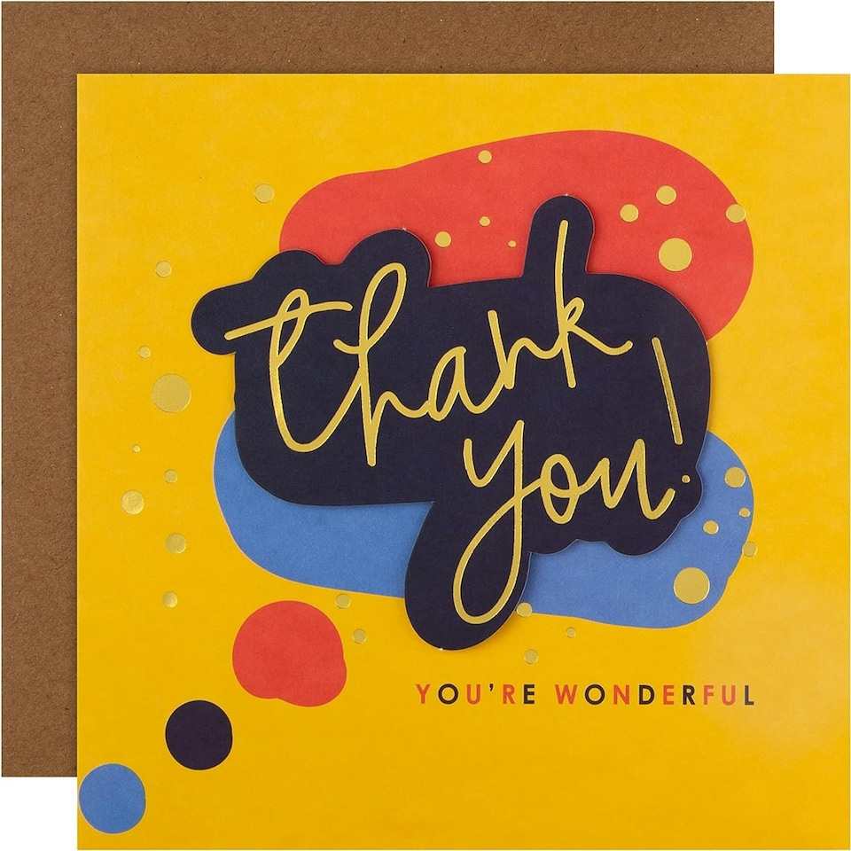 image 1 of Contemporary Multicoloured Speech Bubble Design Blank Thank You Card