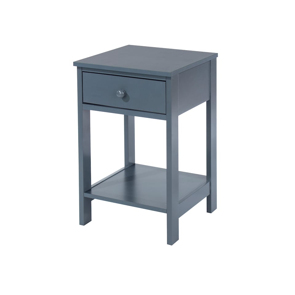 image 1 of Options 1 Drawer Petite Bedside Cabinet - Shaker-Style Nightstand for Bedrooms | Blue | Blue | 1