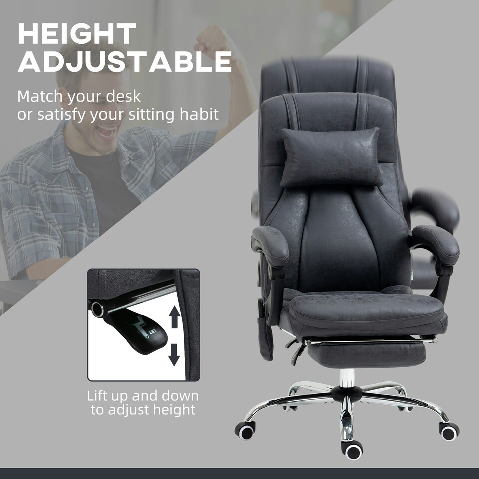image 1 of Vinsetto High Back Massage Office Chair with Vibration Point Headrest Remote