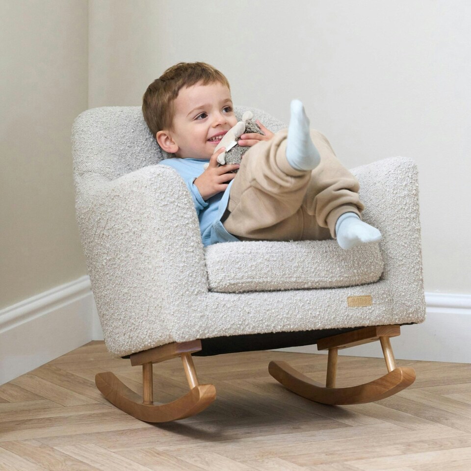image 1 of Tutti Bambini Jonah Mini Me Children's Rocking Chair - Boucle Mushroom Cream