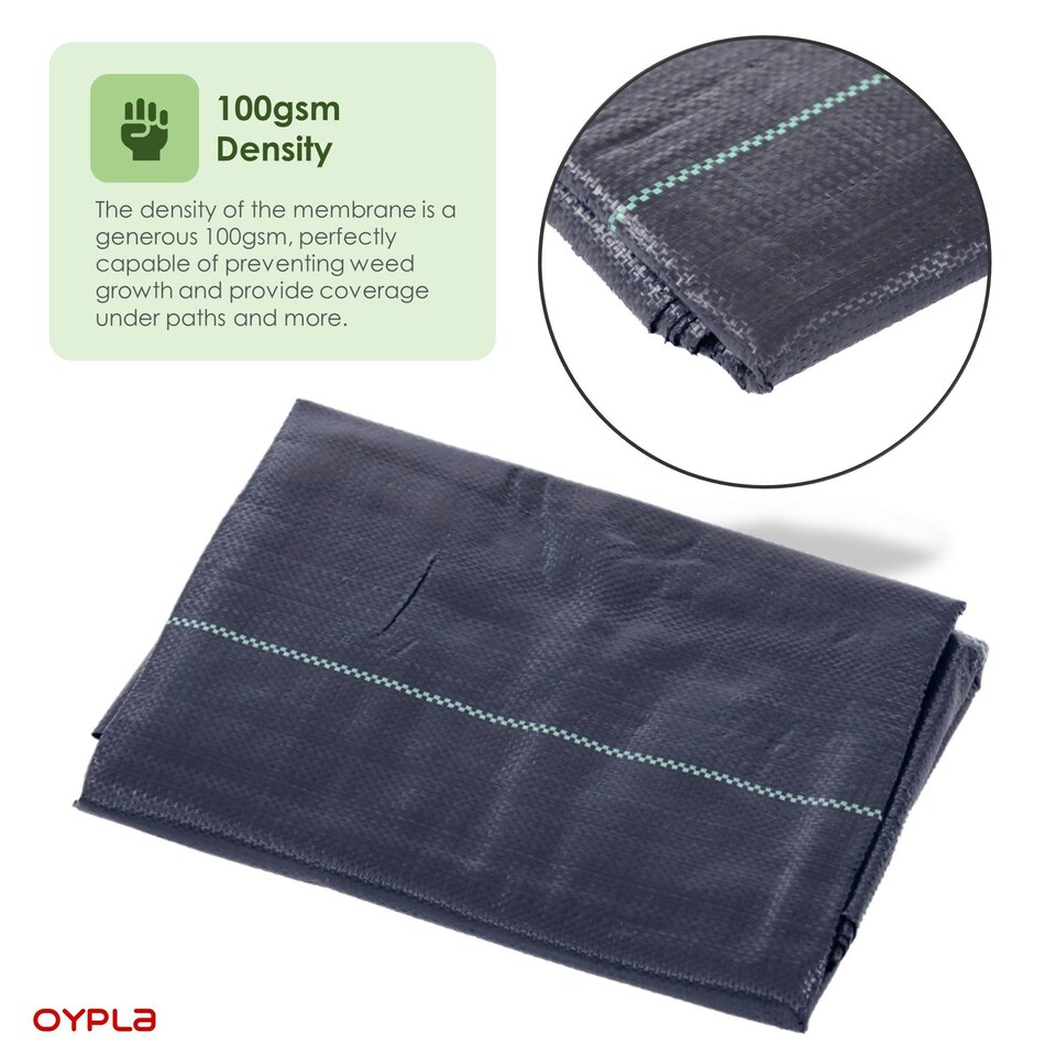 image 1 of Oypla 1m x 10m Heavy Duty Weed Control Ground Cover Membrane Sheet
