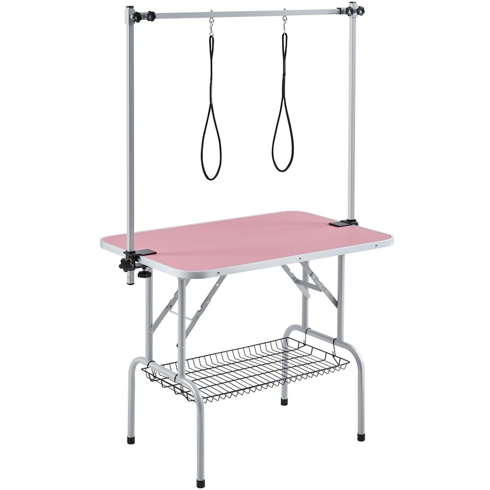 image 1 of Yaheetech 91 cm wide Pet Grooming Table with Loop Noose Pink