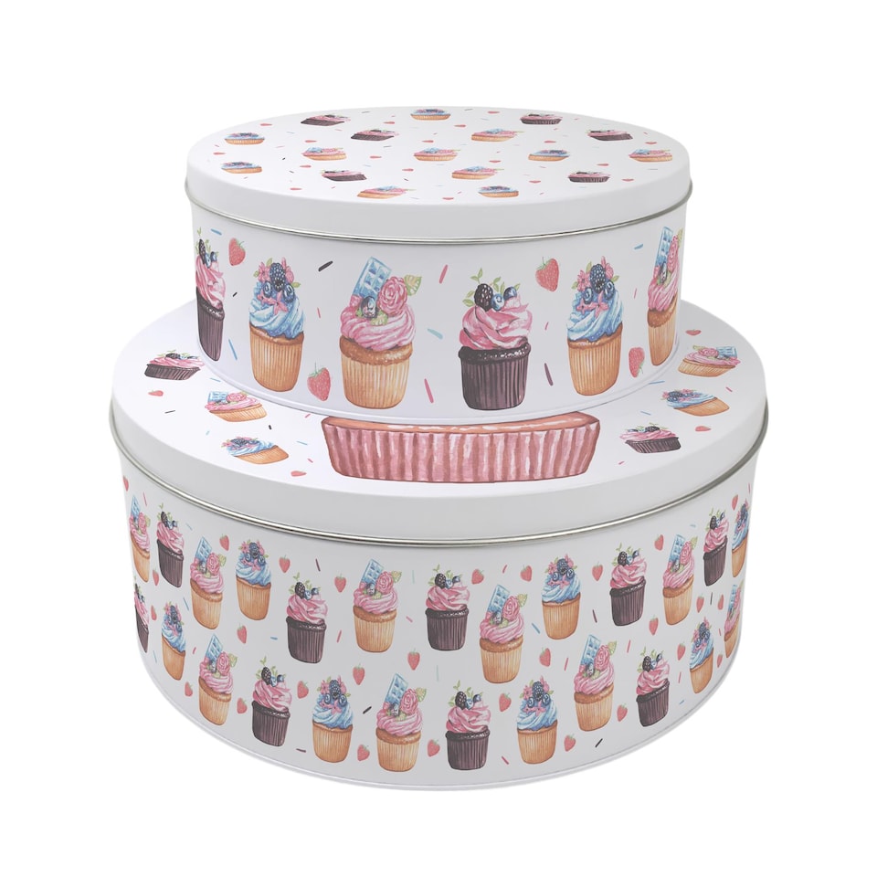 image 1 of Indulgent Cupcakes Round Cake Tin Set
