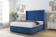image 3 of Sloomy Devonshire Navy Plush Divan Bed Base 2 Drawers Foot-End With 54 Inch Wingback Headboard | Blue | Navy | Double | 1