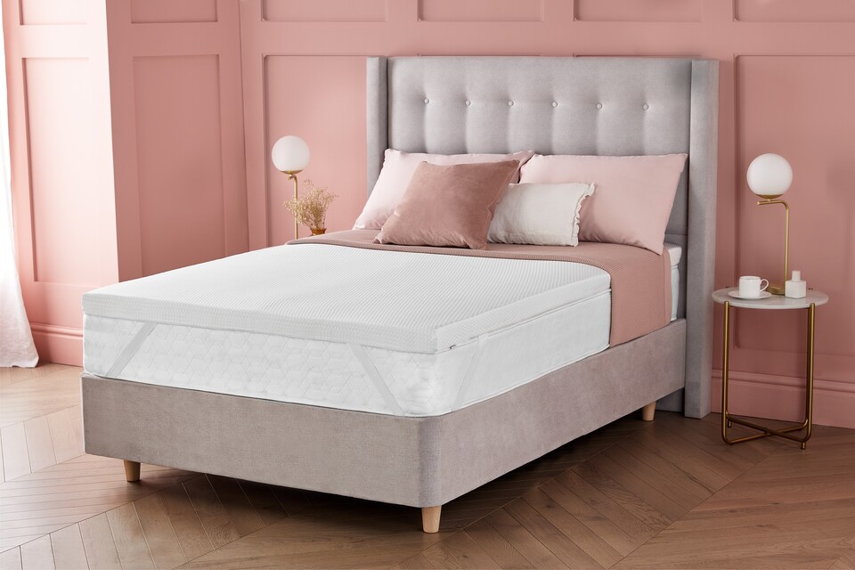 image 1 of Silentnight Impress Memory Foam Mattress Topper, 5cm Thick, Small Double | White | 1