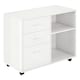 image 1 of HOMCOM Freestanding Printer Stand Unit Office Desk Side Mobile Storage w  Wheels 3 Drawers, 2 Open Shelves Modern Style 80L x 40W x 65H cm - White