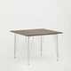 image 3 of Interiors by Premier White Metal and Elm Wood Table, Large Square Table, Outdoor Dining Table for Lawn, Patio
