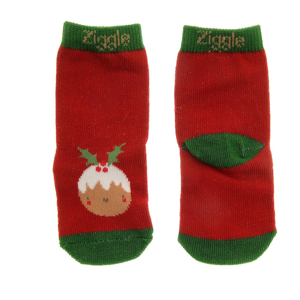 image 1 of Ziggle Leggings and Socks Set 0-6m - Christmas Pudding