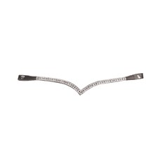 Hy ProPresicce Signature Leather Curved Horse Diamante Browband | Black | Black/Silver | Pony | 1
