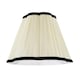 image 1 of Ivory White Victorian Pleated Faux Silk Lamp Shade with Black Trims Black