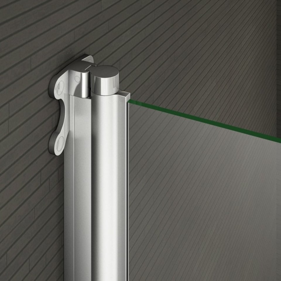 image 1 of 800x1400mm 180 Pivot Shower Bath Screen Tempered Glass Door Panel With Towel Rail Chrome