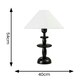 image 3 of ValueLights Justin Natural Linen Tapered Shade Walnut Dark Wood Stacked Table Lamp Black