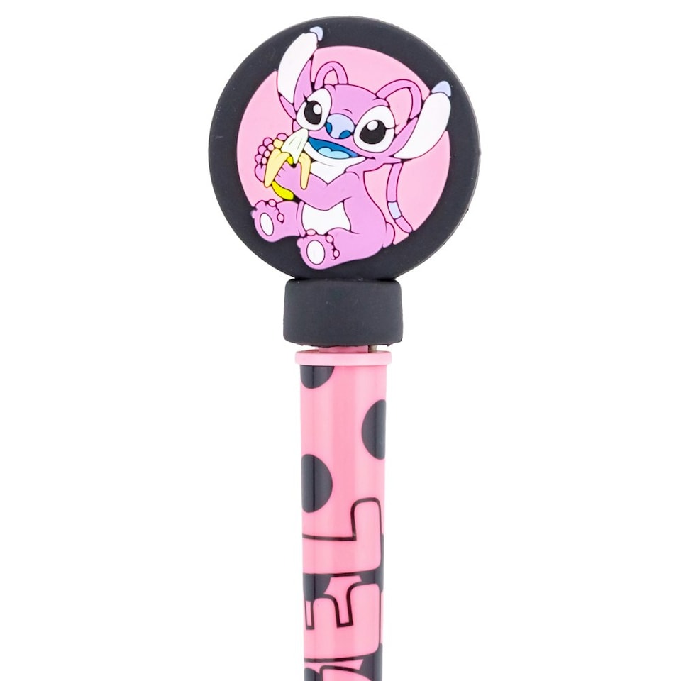 image 1 of Lilo & Stitch Angel Pen And Topper - Pink/Black - One Size