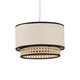 image 2 of Set of 2 Koral - Natural Rattan and Cane 25 cm Easy Fit Two Tier Pendant Shades | Cream | Medium | 2