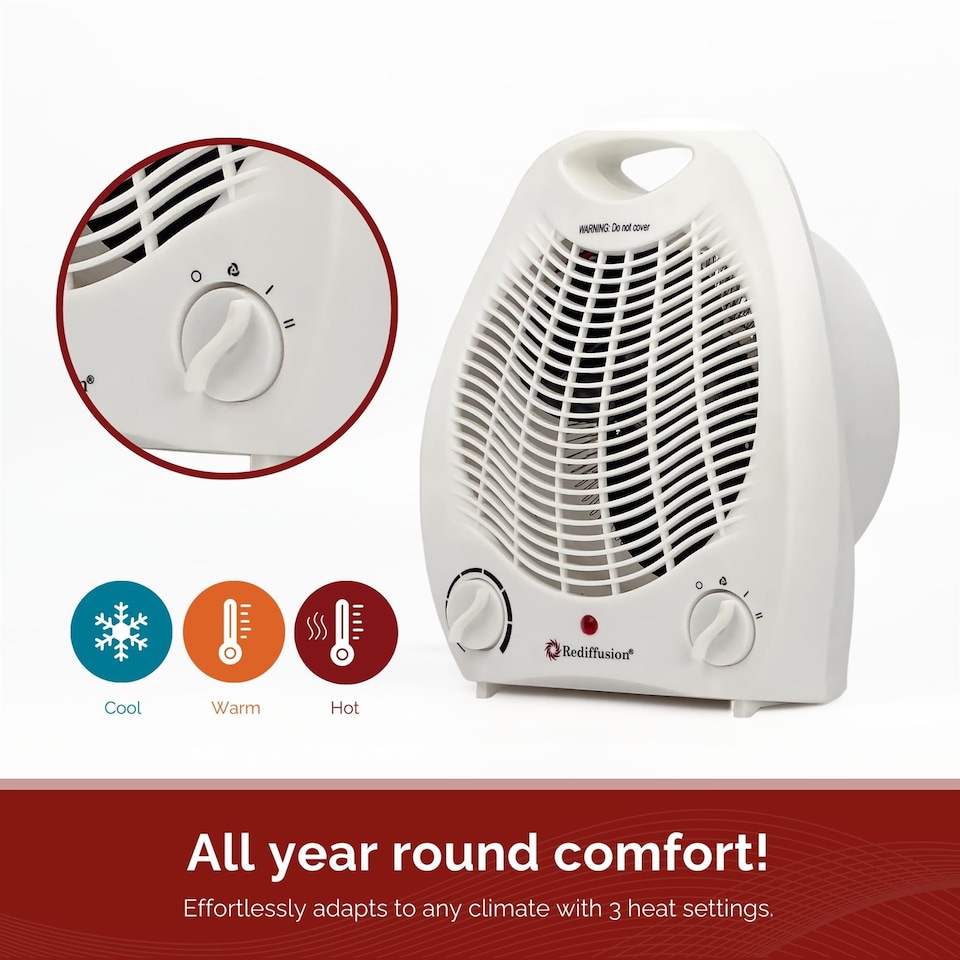 image 1 of Rediffusion 2000W Portable Fan Heater