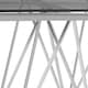 image 5 of Sleek Spike Base Coffee Table, Silver Finish Modern Coffee Table For Livingroom, Durable Decorative Table Silver