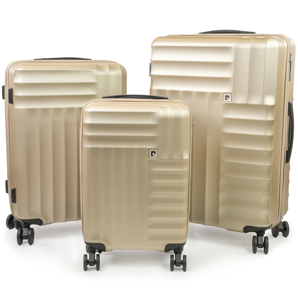 image 1 of Pierre Cardin Soleil 26in Hard Shell Suitcase, 8 Wheel Checked Luggage, Metallic Gold
