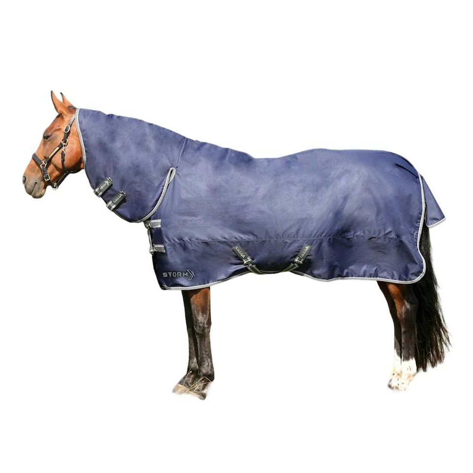 StormX Empra 100 Combi Combo Neck Horse Turnout Rug - Navy - 4´ 6"