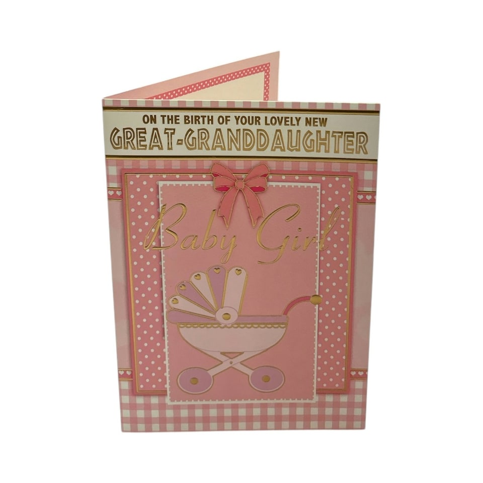 image 1 of On The Birth Of New Baby Great Granddaughter Traditional Design Congratulations Card