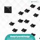 image 5 of 12mm Pyramid Shaped Nail Head Studs Square Metal Leather Rivets - 50pcs