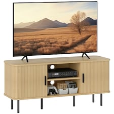 HOMCOM TV Unit for Living Room, TV Stand, Oak Tone
