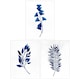 image 1 of Set of 3 Flower Plant Leaf Blue Watercolour Botanical Home Decor Wall Art Print A4