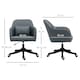 image 3 of Vinsetto Microfiber Office Chair, Desk Chair, Makeup Vanity Chair with Massage Lumbar Pillow and Rolling Wheels for Bedroom and Home, Grey