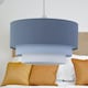 image 5 of First Choice Lighting Set of 2 Gabi Blue Ombre Linen 3 Tier Ceiling Light Shades Blue