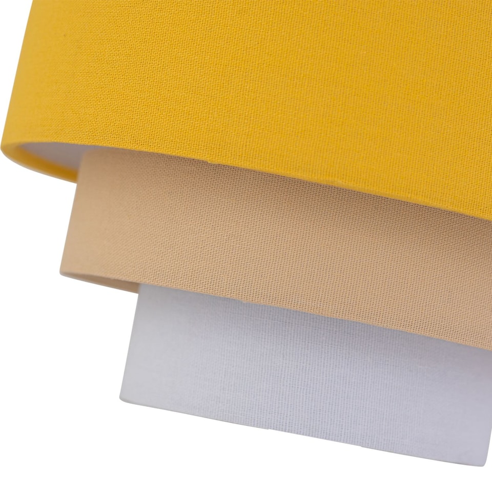 image 1 of Set of 2 Gabi - Ochre Ombre Linen 22cm Table Lamp Shades | Yellow | Medium | 2