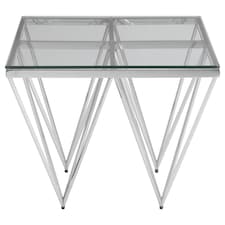 Sleek Spike Base Coffee Table, Silver Finish Modern Coffee Table For Livingroom, Durable Decorative Table Silver