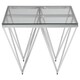 image 1 of Sleek Spike Base Coffee Table, Silver Finish Modern Coffee Table For Livingroom, Durable Decorative Table Silver