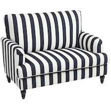 HOMCOM Cuddle Chair with Stripe, Armchair for Living Room, Black and White 