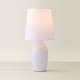 image 4 of ValueLights Arlo Pair of Lilac Ceramic Table Lamps Lilac Shades & Bulbs | Purple
