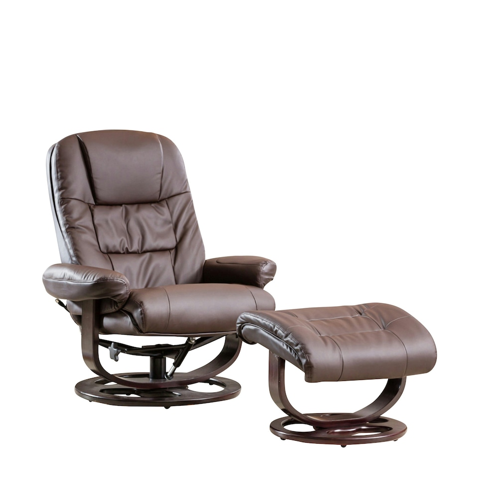image 1 of Burdell Swivel Recliner with Massage and Heat Brown