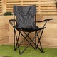 image 1 of Outdoor Black Lightweight Foldable Canvas Chair with Cup Holder and Carry Case | Black | Black