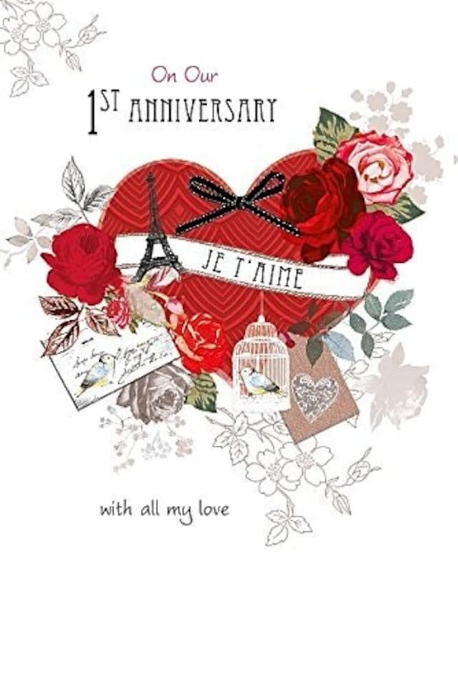 image 1 of Wishing Well Studios Greetings Card On Our First Anniversary