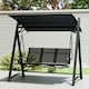 image 8 of Outsunny 3 Seater Swing Chair, Garden Swing Bench with Adjustable Canopy | Grey | Grey | One Size