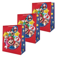 Hallmark Pack Of 3 Large Gift Bags - Super Mario Bros Design