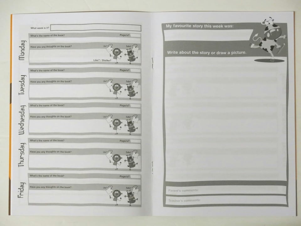 image 1 of Silvine A5 reading record book (key stage one KS1 edition) - orange cover