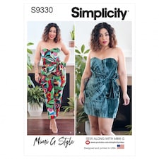 Simplicity 9330 Paper Sewing Pattern – Women’s Jumpsuits & Dresses, Size H5 (6–8–10–12–14), Intermediate