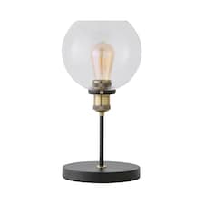 ValueLights Sheridan Industrial Black Table Lamp | Clear